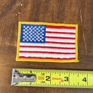 American Flag Patch with Yellow Border in good condition